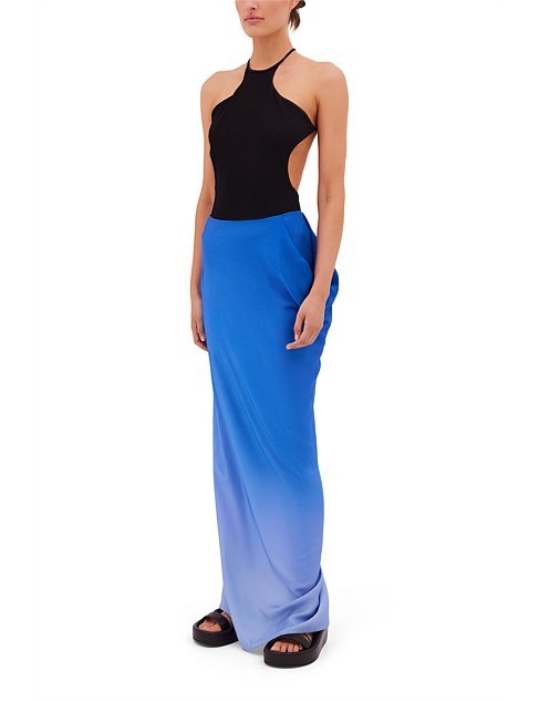 AZURE OMBRE SATIN FREEDOM SKIRT