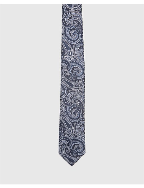 Paisley Blues Tie - Silk In Blue Dark