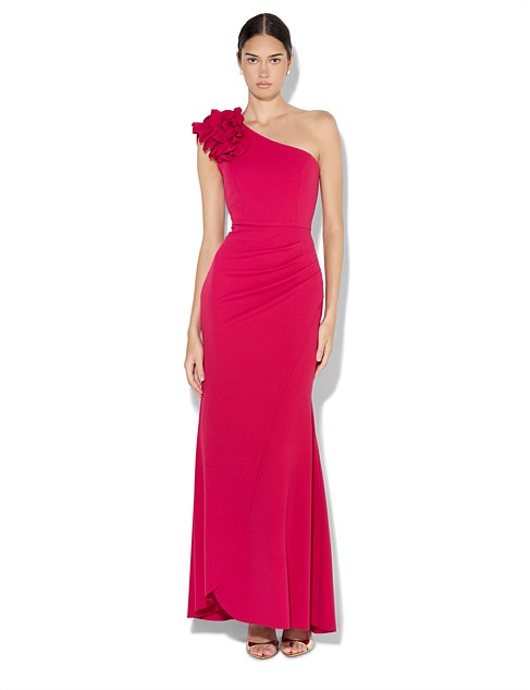 AMELIA RUFFLE ONE SHOULDER GOWN