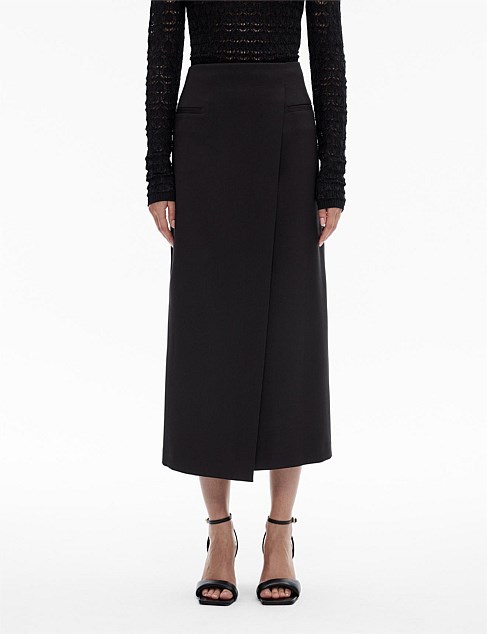 Tailored Wrap Maxi Skirt