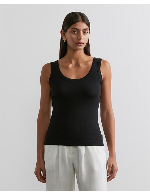 CELINA COTTON RIB CREW TANK