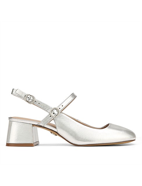 ILYSSA Silverware Metallic Leather Heel