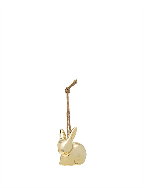 6cm Golden Ceramic Bunny Hanging Ornament