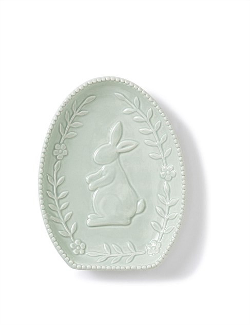 18cm Decorative Bunny Sage Ceramic Plate