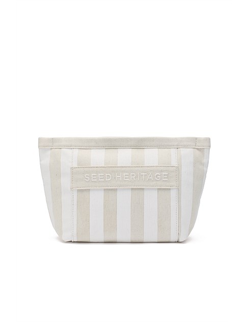 LARGE LOGO STRIPE MAKE UP BAG