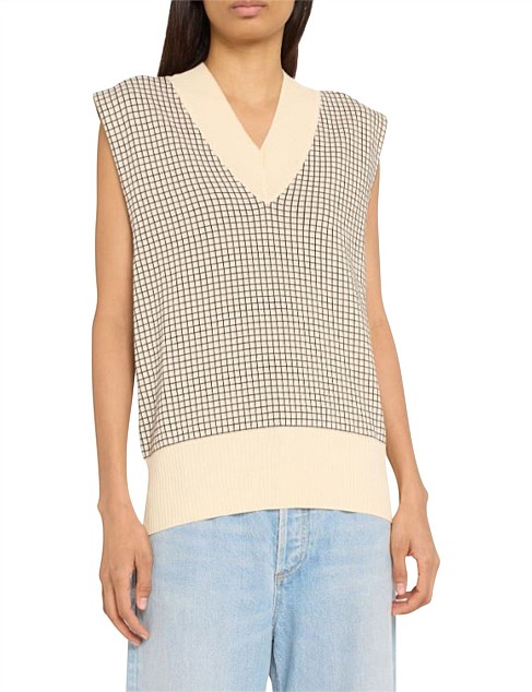 JACQUARD CHECK VEST