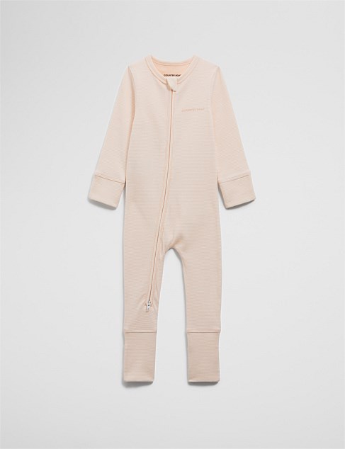 Organically Grown Cotton Stripe Rib Jumpsuit