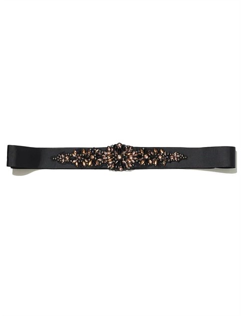 TARA BEADED RIBBON BELT