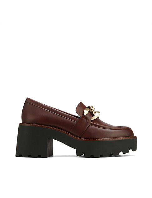 SOPHIA Dark Chestnut Leather Loafer