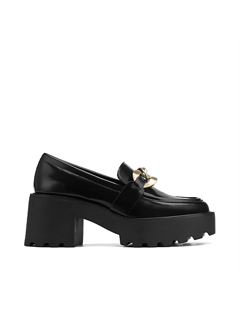 SOPHIA Black Leather Loafer