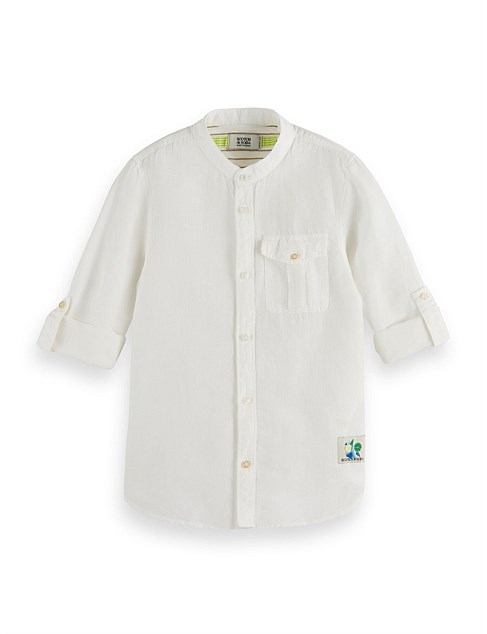 Linen long-sleeved shirt