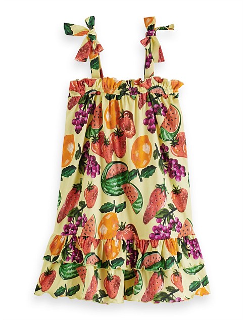 Fruit all-over printed jersey dress