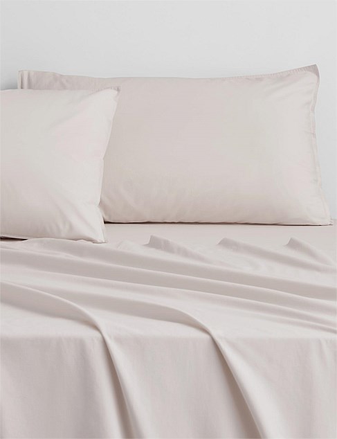 BAYLEY WASHED PERCALE KING SHEET SET IN PEBBLE