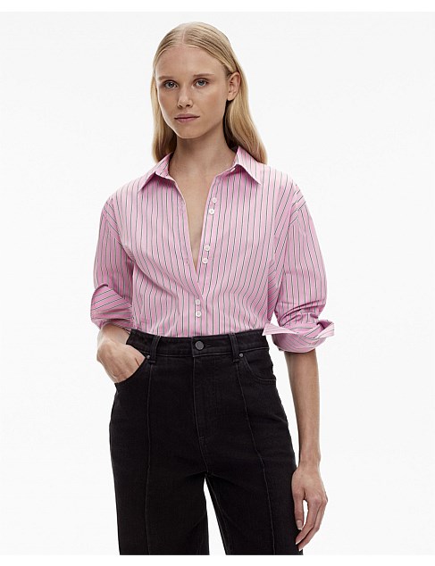 Cotton Stripe Relaxed Shirt