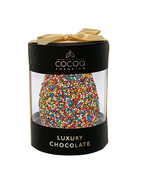 Easter Egg Cylinder with Ribbon - Milk Choc Sprinkle