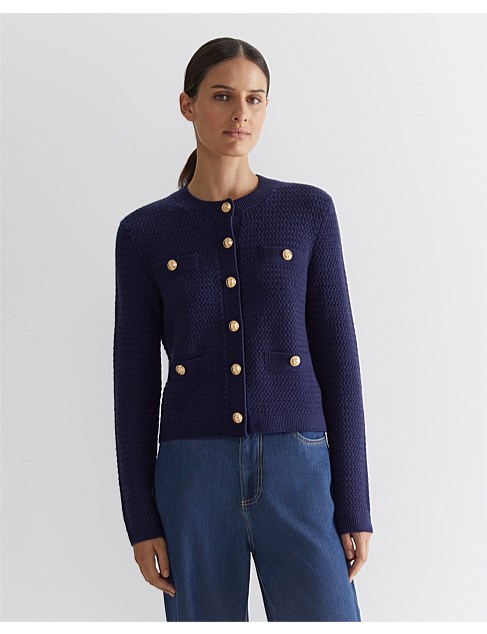 JOYCE MERINO WOOL CARDIGAN