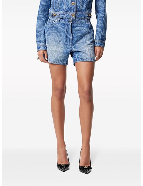 DENIM SHORTS BAROQUE WITH SPECIAL TREATMENT