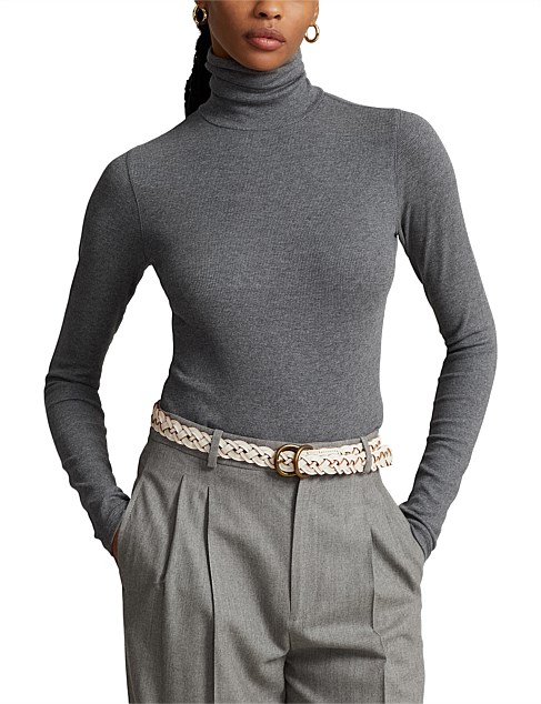 STRETCH RIBBED TURTLENECK