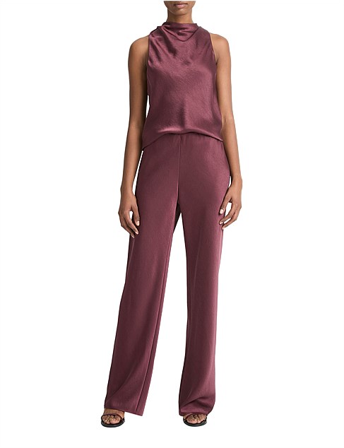 High-Waist Fluid Satin Bias Pant