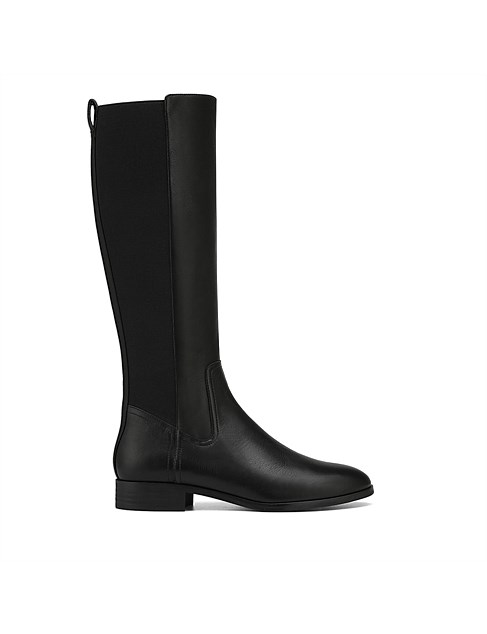 CHILLIANA Black Tumbled Leather Long Boot