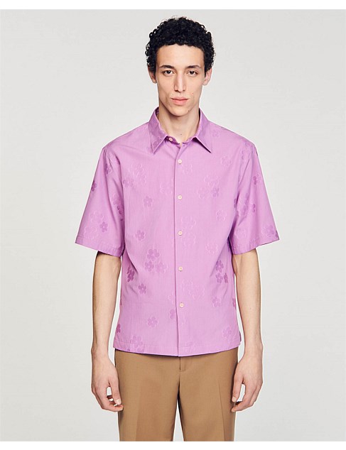 CHEMISE MC FLEURS RELIEF CASUAL SHIRT