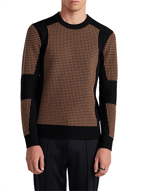 TEXTURED JACQUARD SWEATER