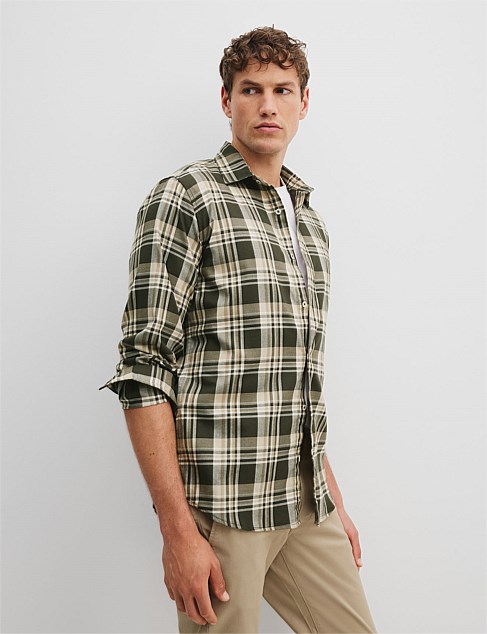 Regular Fit Australian Good Earth Cotton Flannel Check Shirt