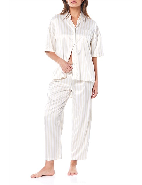 IVORY AND CREAM STRIPE PJ SET