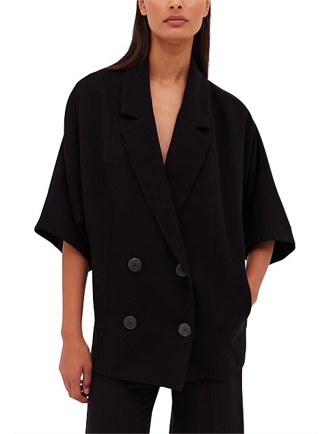 BLACK CREPE ARBUS COAT