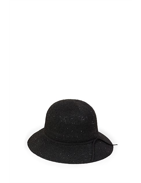 NOIR SHIMMER WEAVE SUNHAT