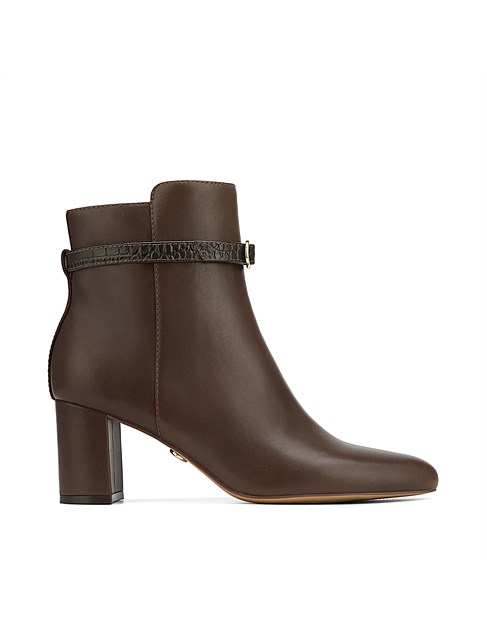 KARISMA Espresso Leather Ankle Boot