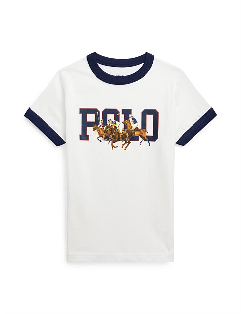 Triple Pony Logo Cotton Tee (2 Yrs- 7 Yrs)