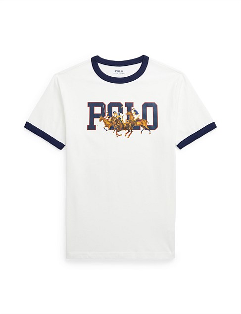 Triple Pony Logo Cotton Tee (8 Yrs-18 Yrs)