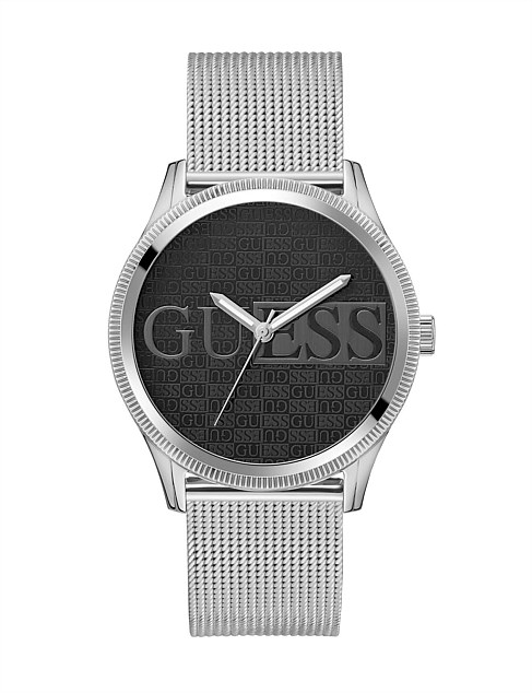 REPUTATION LOGO DIAL SILVER MESH WATCH