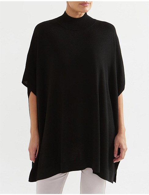 SHORT SLEEVE KNITTED PONCHO