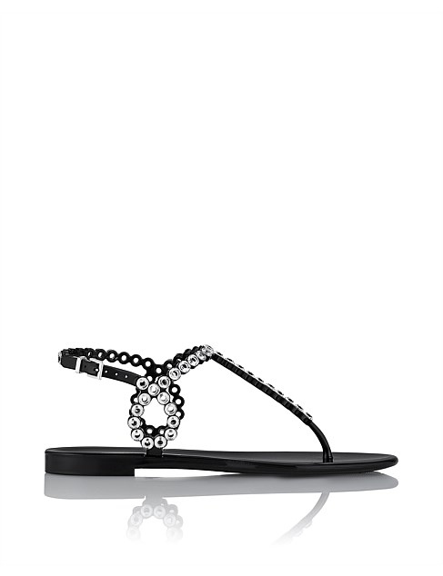 ALMOST BARE CRYSTAL JELLY SANDAL FLAT