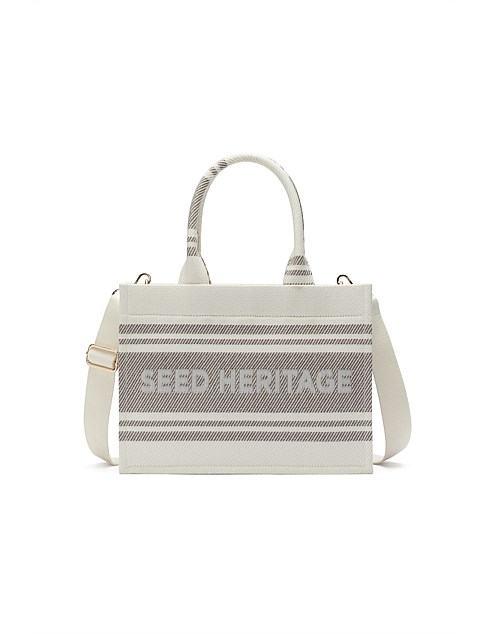 WOVEN MINI STRUCTURED TOTE