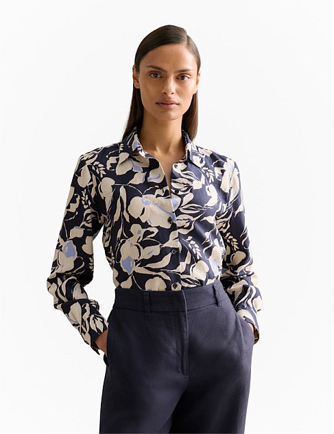 Linen Floral Classic Shirt