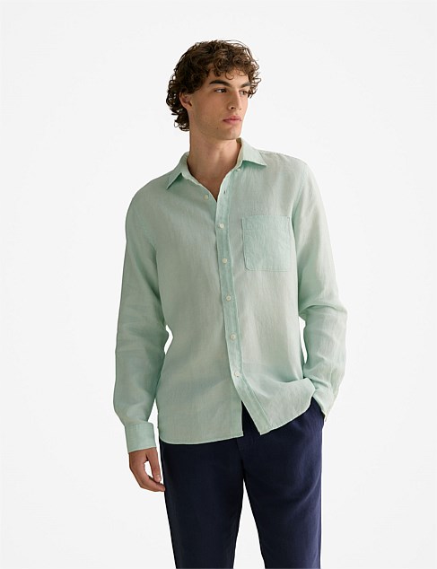 Regular Fit Delave Linen Long Sleeve Shirt