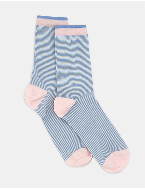 LINA FINE STRIPE CREW SOCK