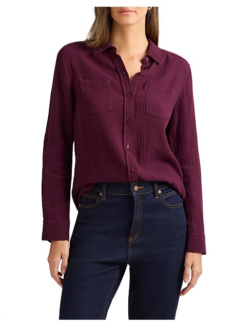 SYLVIE COTTON CRINKLE SHIRT