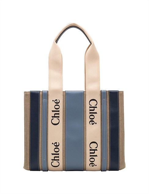 WOODY MEDIUM MULTICOLOR STRIPE TOTE BAG