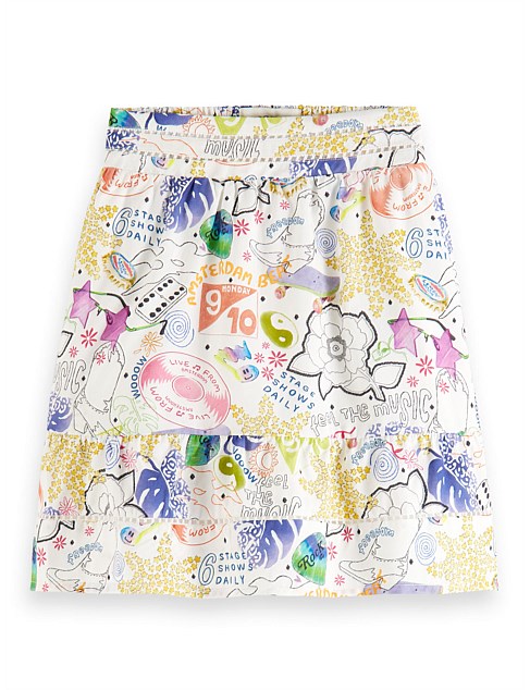 All-over printed lace skirt