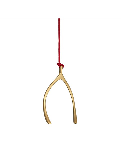 Christmas Wishbone Golden Ornament