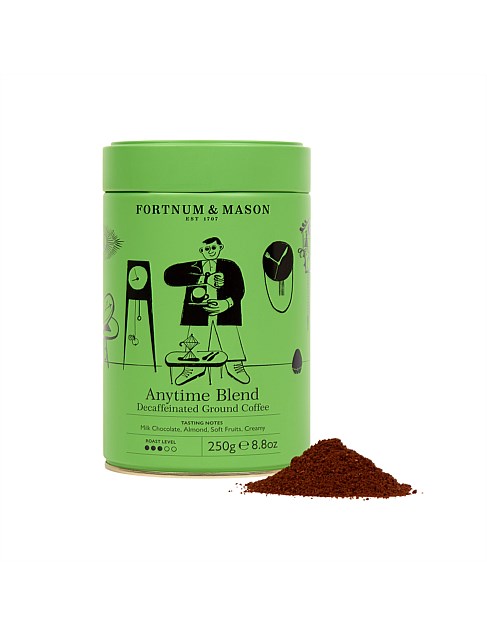 F&M Anytime Blend Decaffeinated Ground Coffee Tin 250g