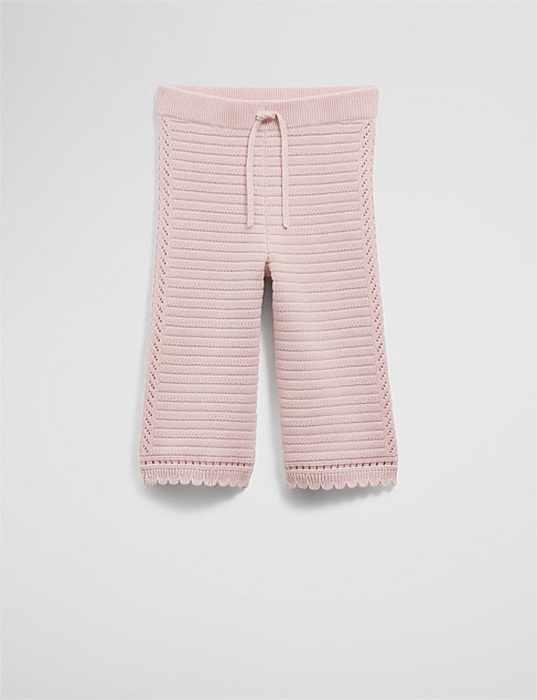 Organically Grown Cotton Pointelle Knit Pant