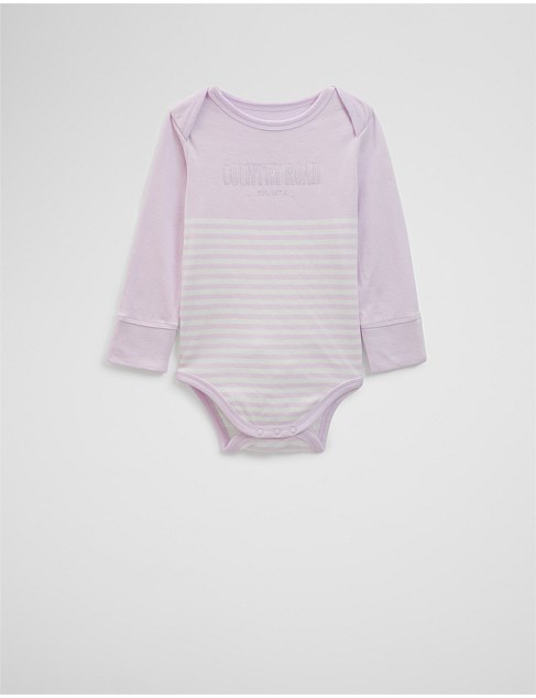 Organically Grown Cotton Stripe Long Sleeve Heritage Bodysuit