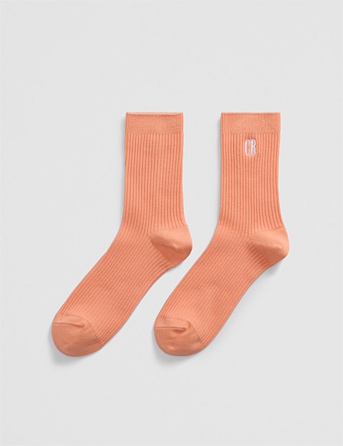 Australian Cotton Blend CR Ribbed Three-Quarter Crew Sock