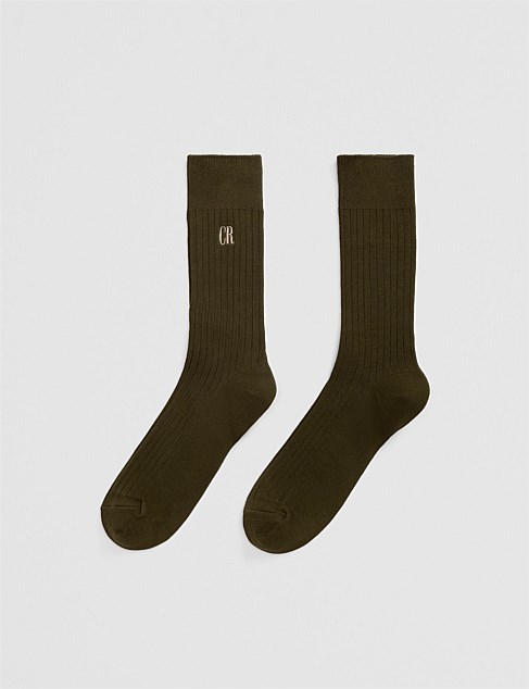 Australian Cotton Blend CR Rib Crew Sock