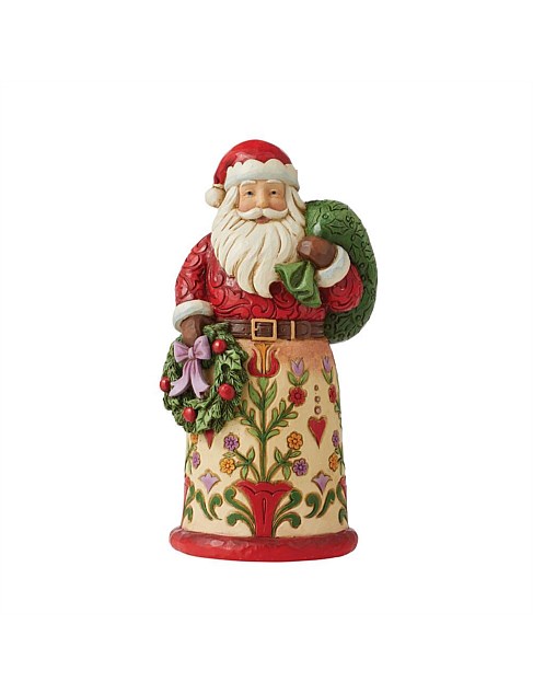 21CM SANTA HOLDING WREATH & BAG